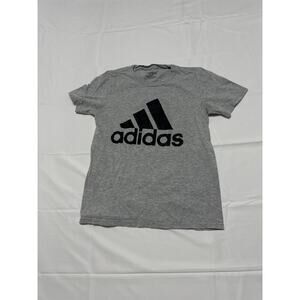 Adidas Mens T-Shirt Amplifier Short Sleeve Gray with Black Big Logo X-S XS NWT